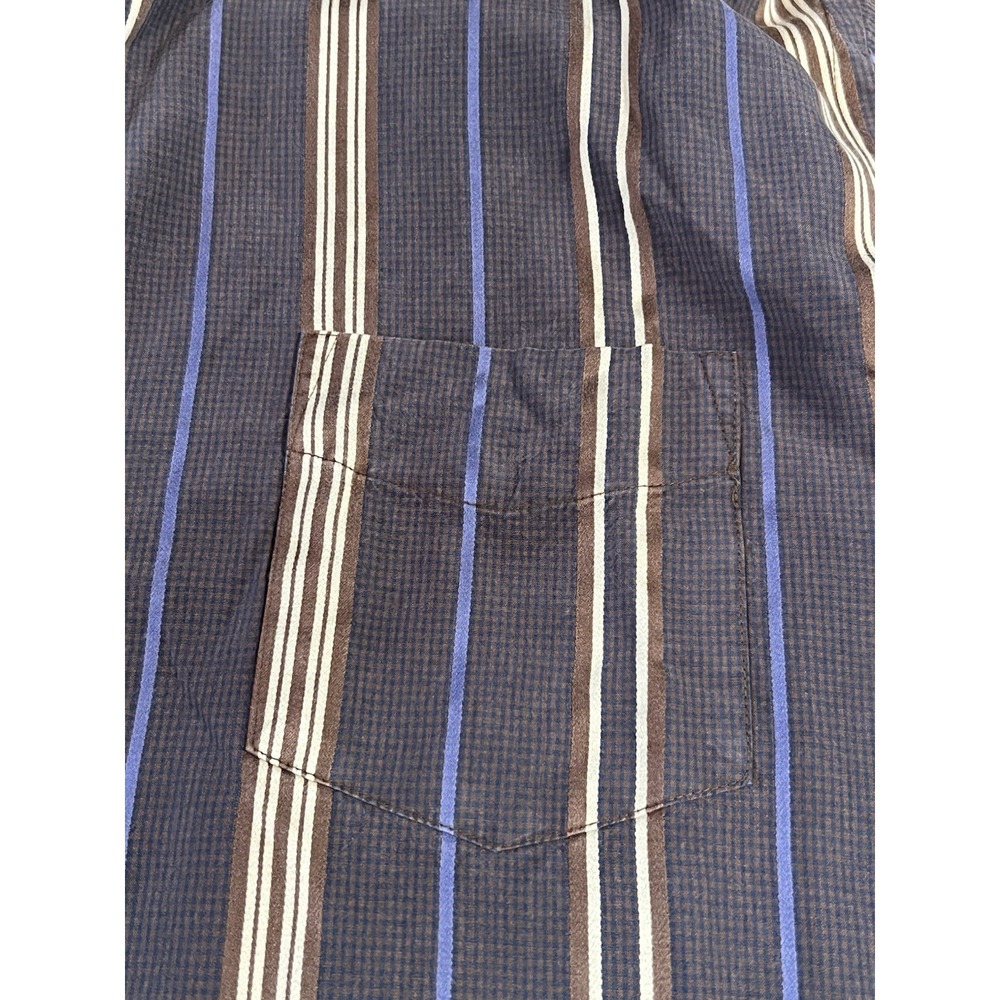 Tommy Bahama Men's 100% Silk Button Down Shirt Brown & Blue Stripe Size Large L - Picture 3 of 8
